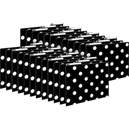 Barker Creek Black & White Dots Designer Letter-Size File Folders, 24/Package 3945